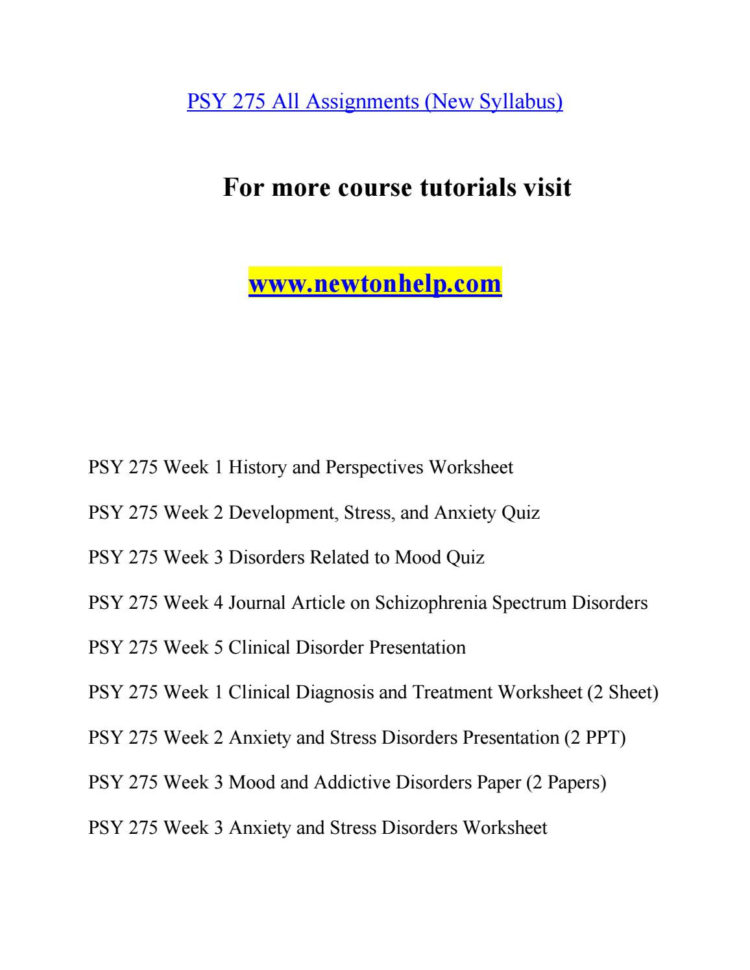 Psy 275 Expect Success  Newtonhelpthisis