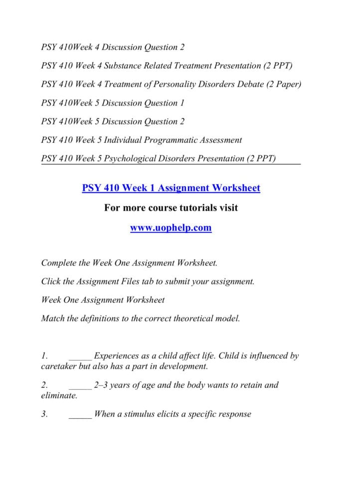 Psy 410 Pages 1  18  Text Version  Anyflip