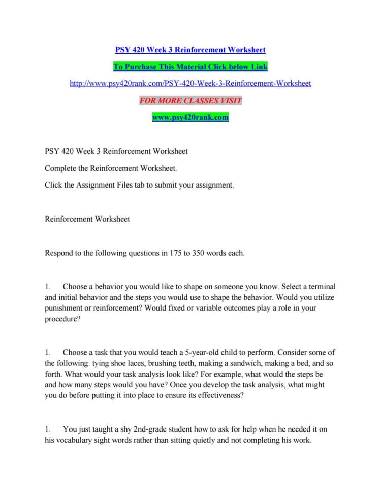 Psy 420 Week 3 Reinforcement Worksheetchanduchagam68