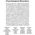 Psychological Disorders Word Search  Word