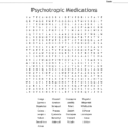 Psychotropic Medications Word Search  Word