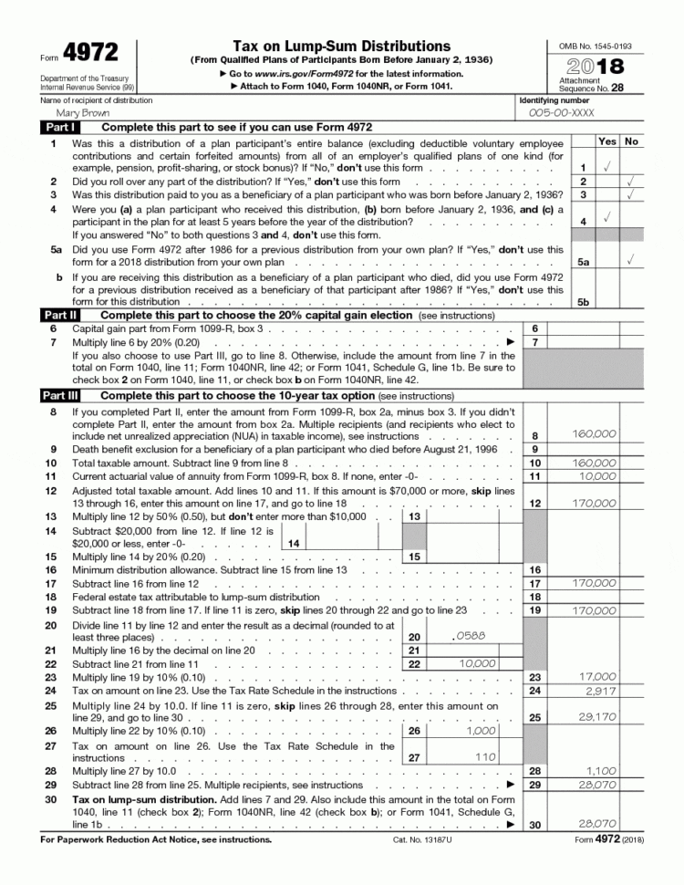 Publication 575 2018 Pension And Annuity Income