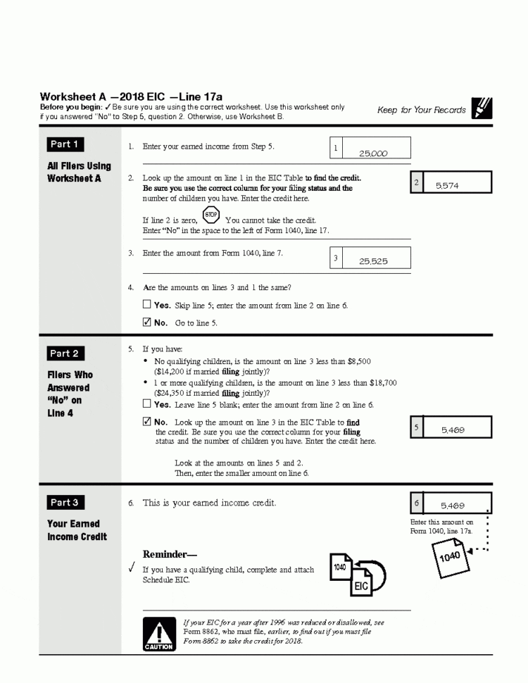 Publication 596 2018 Earned Income Credit Eic