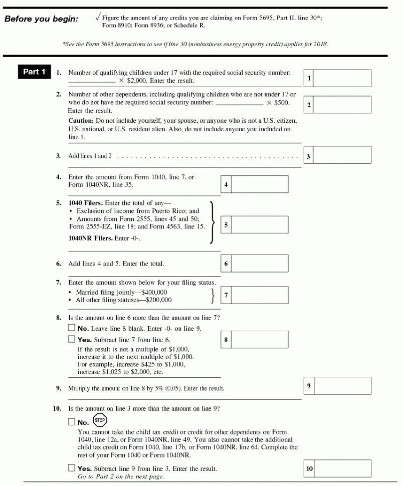 Publication 972 2018 Child Tax Credit  Internal Revenue