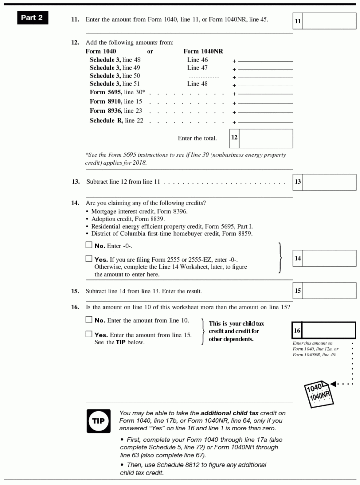 Publication 972 2018 Child Tax Credit  Internal Revenue