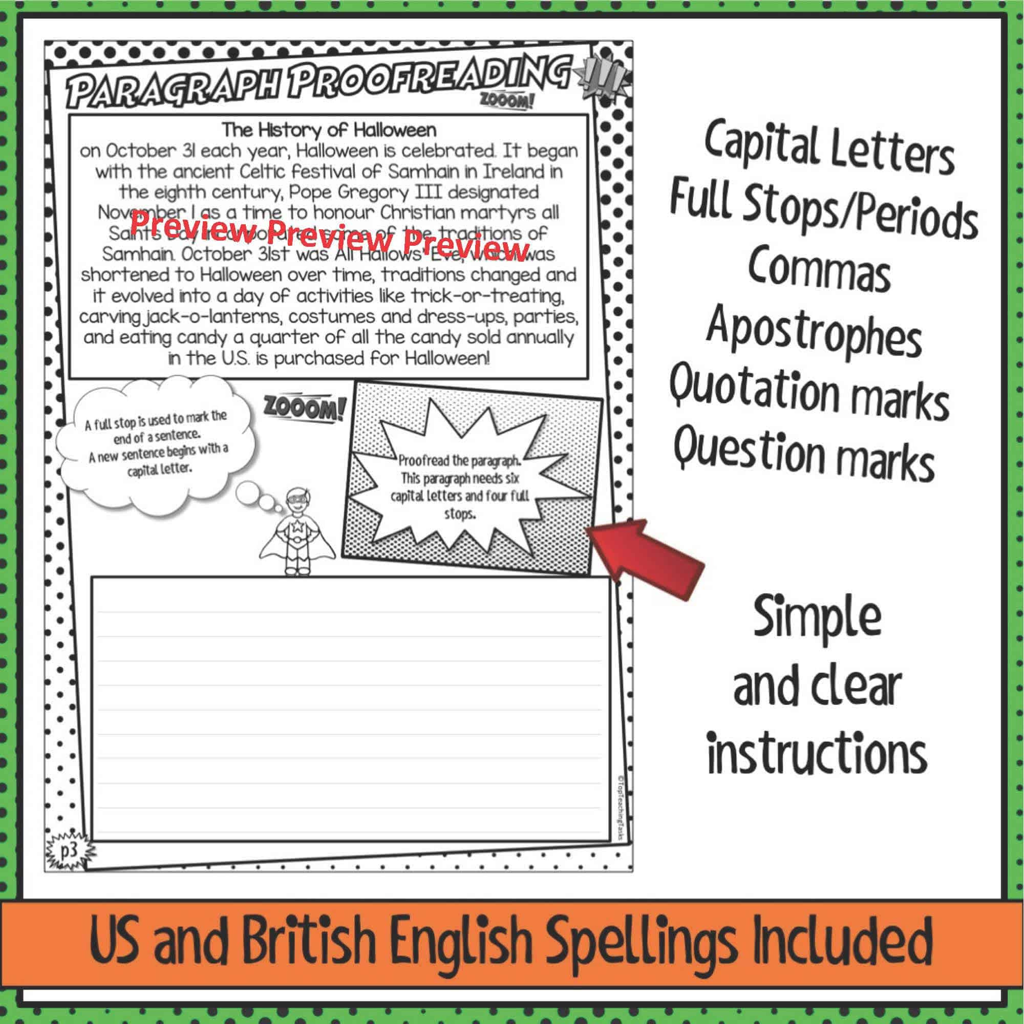 Punctuation Proofreading Practice Activities