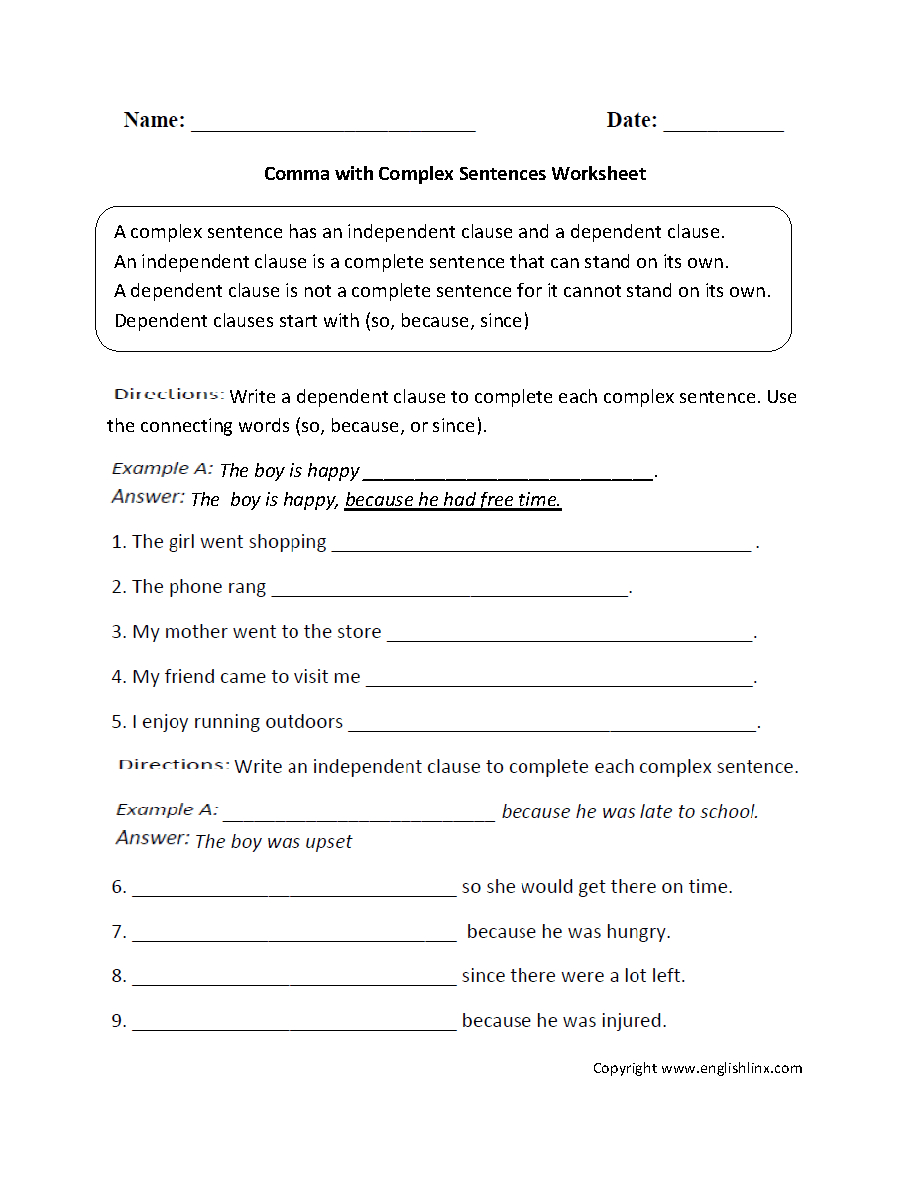 Punctuate The Following Sentence Worksheet