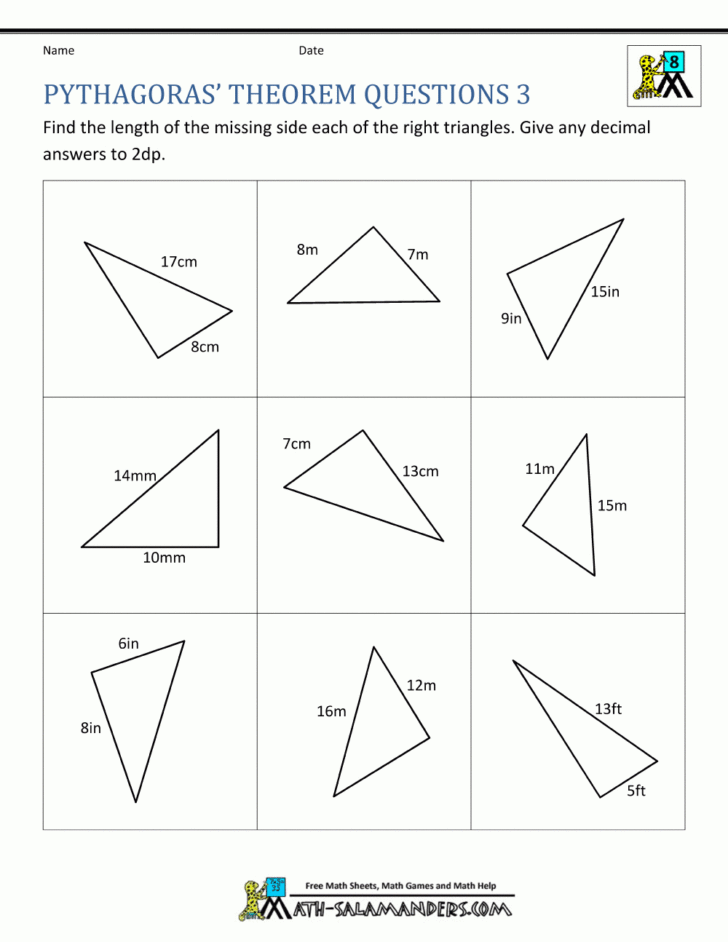 Pythagorean Theorem Worksheet Answers — db-excel.com