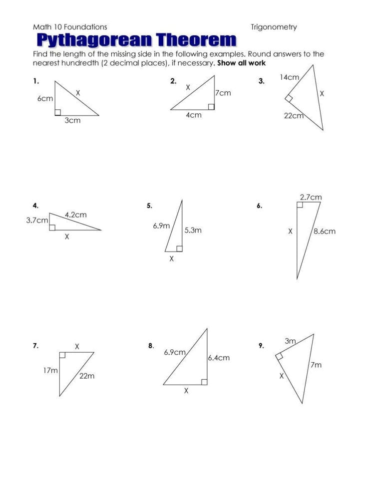 Pythagorean Theorem Worksheet Pdf Budget Worksheet Therapist