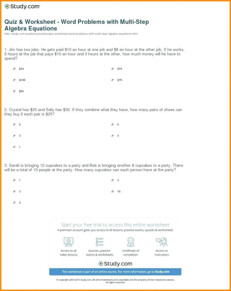 Quadratic Equation Word Problem Worksheet Math Worksheets Quadratic