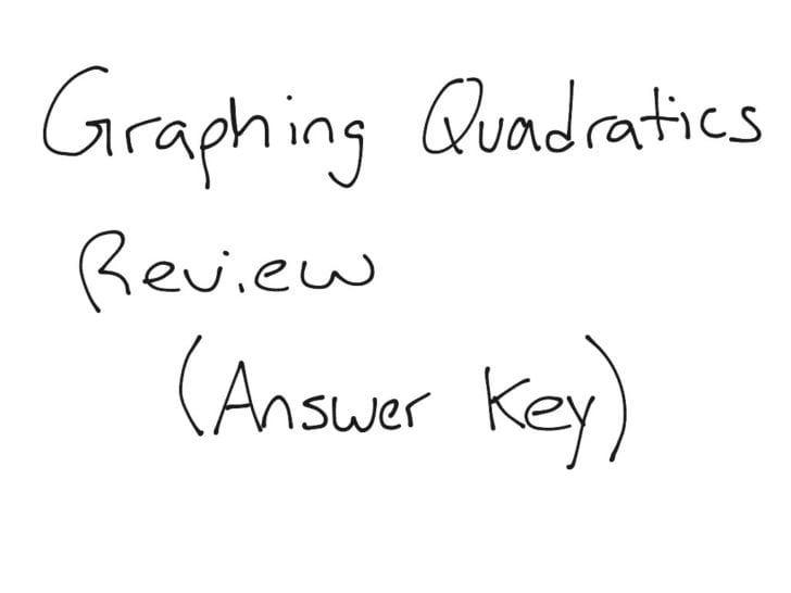 Quadratics Review Worksheet Answers Quadratics Review Worksheet Answers