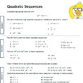 Quadratics Solver Math Quadratic Sequences Worksheet Solving