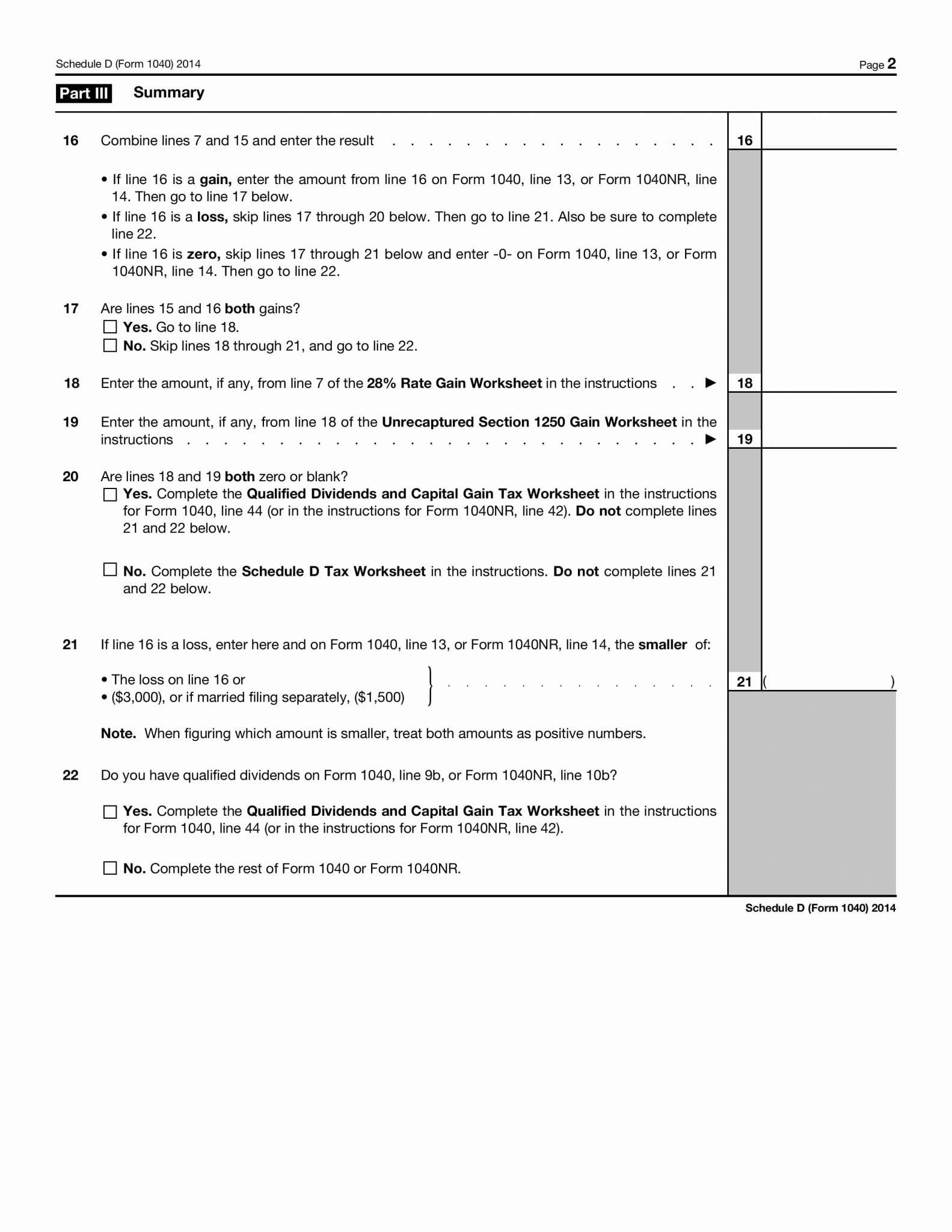 Qualified Dividend And Capital Gain Worksheet
