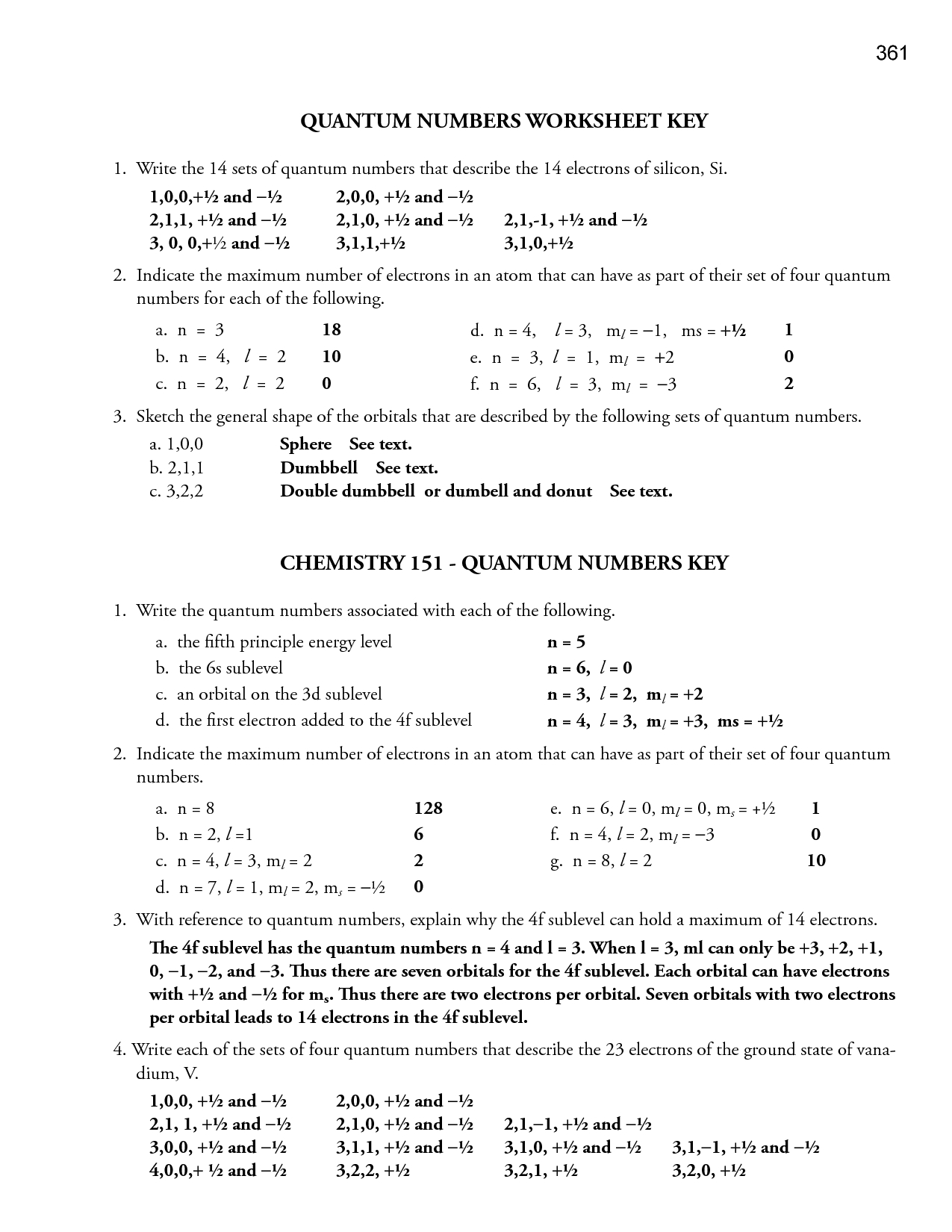 Quantum Numbers Worksheet Answers  Fatmatoru