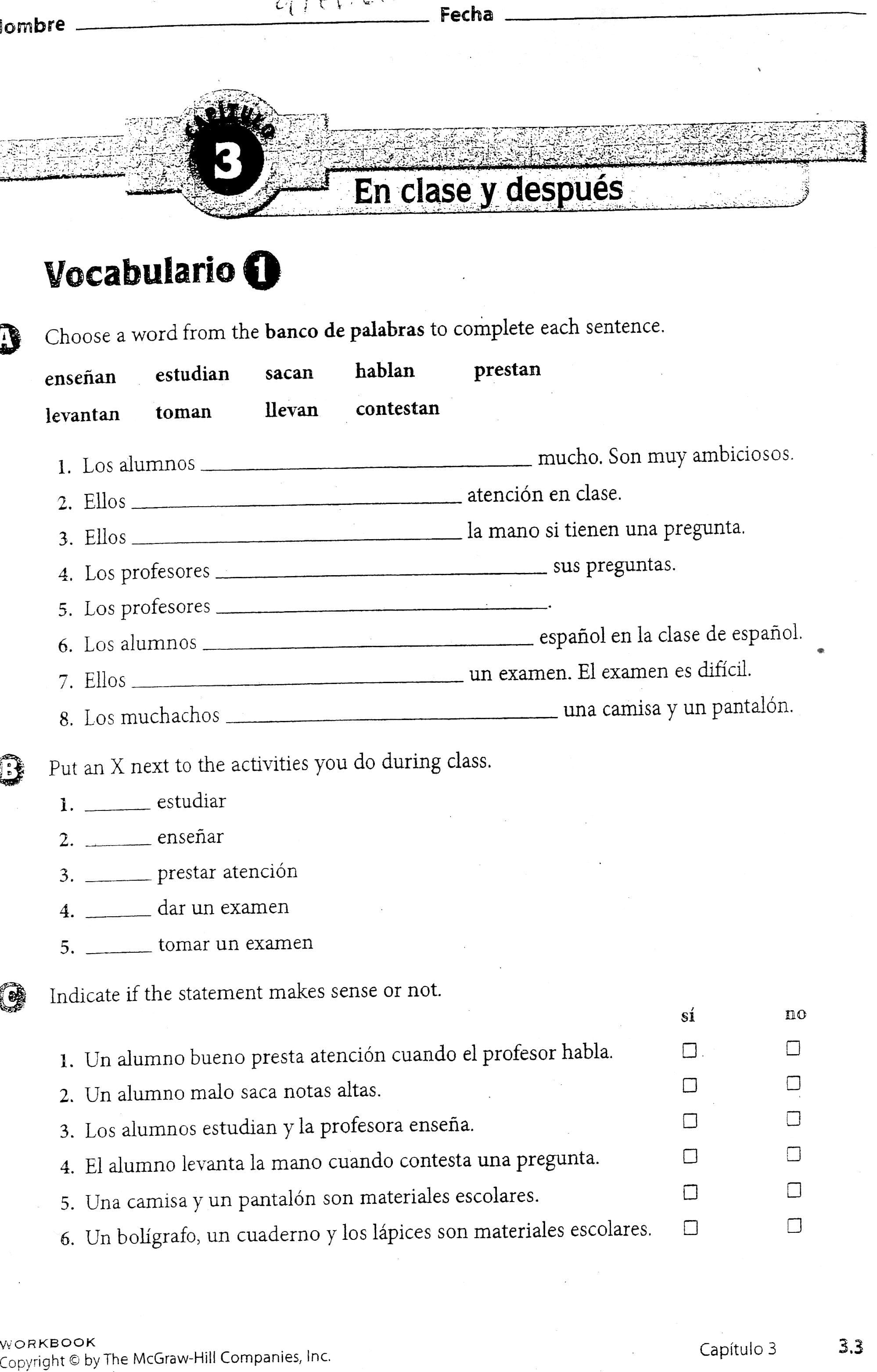 El Verbo Estar Worksheet Answer Key Db excel