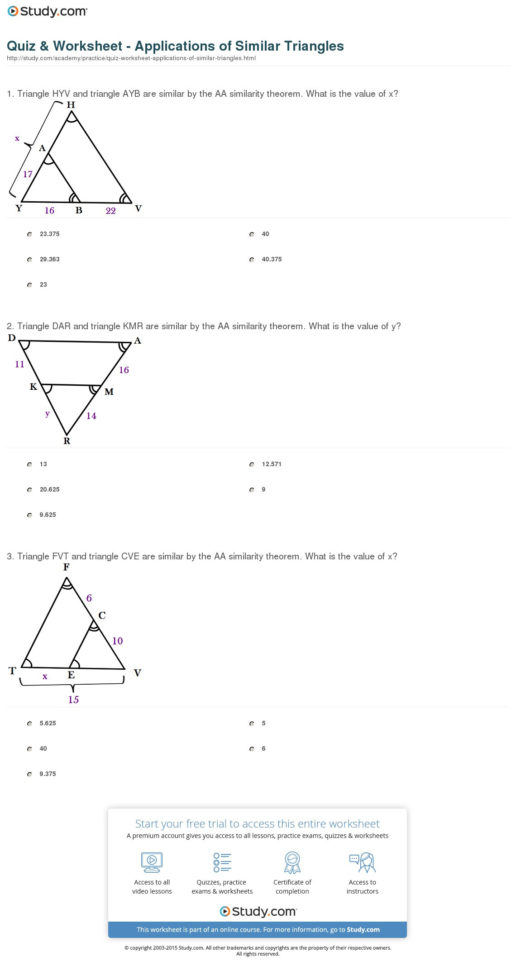 Proportions And Similar Figures Worksheet
