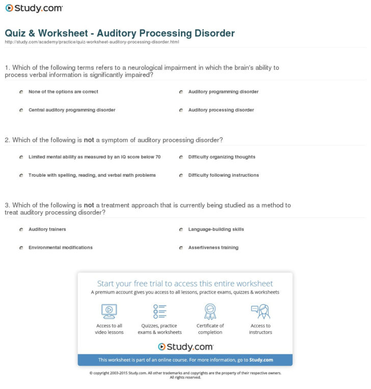 auditory processing activities