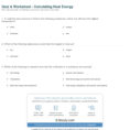 Quiz  Worksheet  Calculating Heat Energy  Study