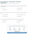 Quiz  Worksheet  Characteristics Of Business Organizations