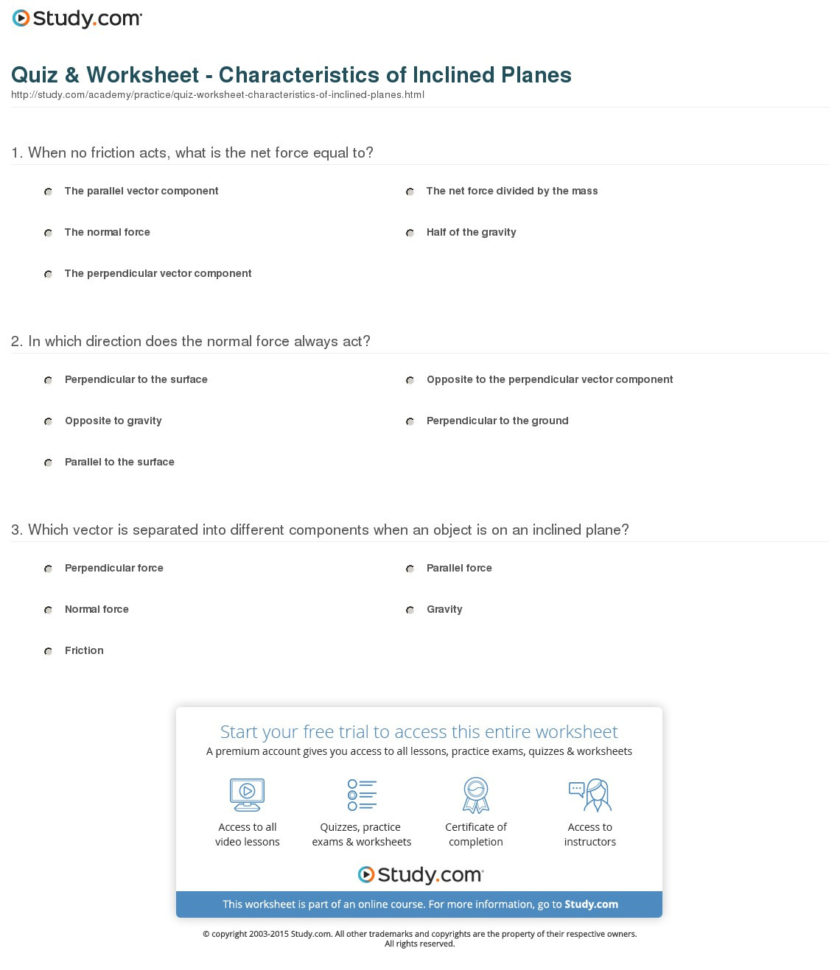 Inclined Plane Worksheet — db-excel.com