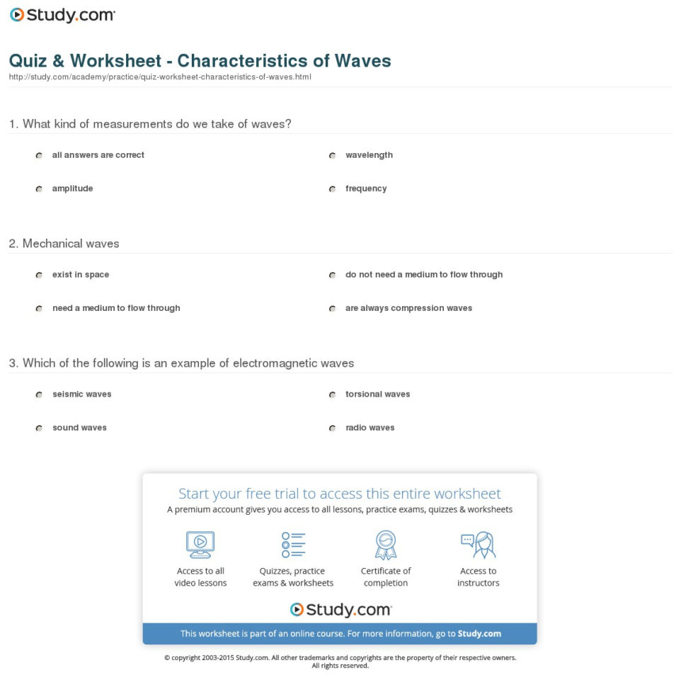 Quiz  Worksheet  Characteristics Of Ves  Study