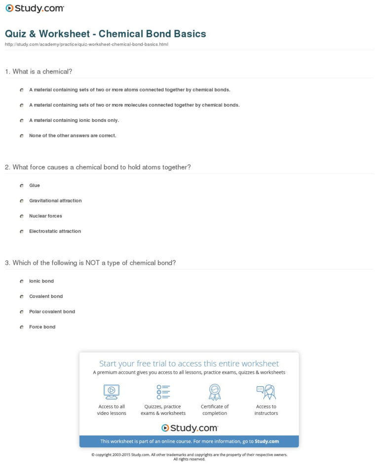 Bonding Basics Worksheet db excel com Bonding Basics Worksheet db excel com