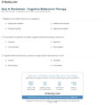 Quiz  Worksheet  Cognitive Behavioral Therapy  Study