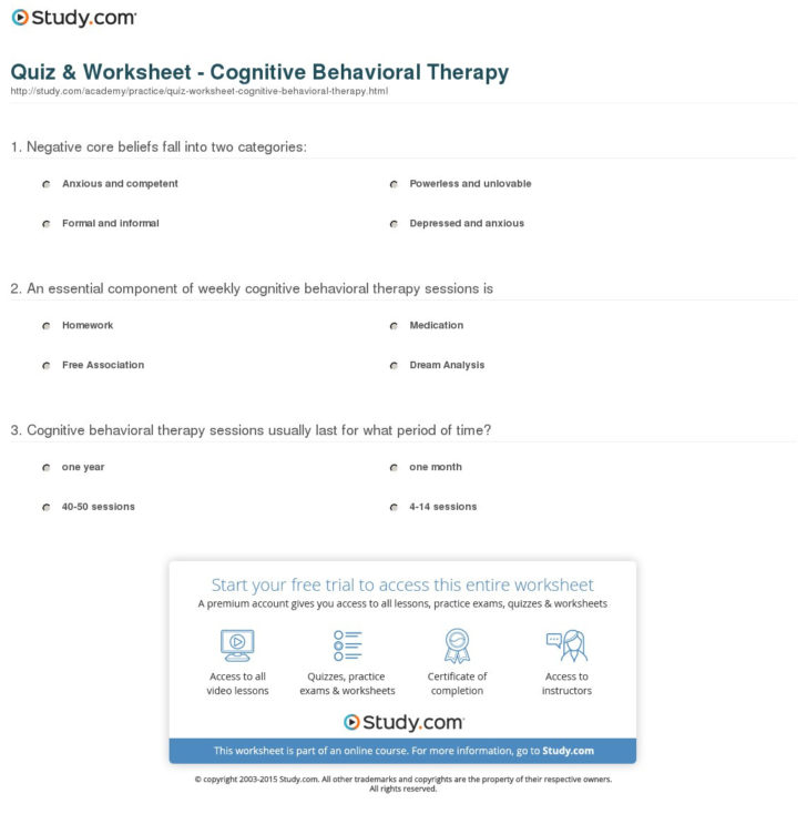 Cbt Worksheets For Intellectual Disability