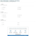 Quiz  Worksheet  Combining Like Terms  Study