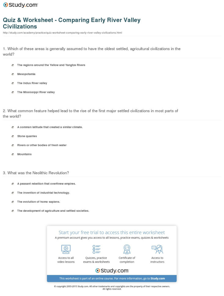 Quiz  Worksheet  Comparing Early River Valley