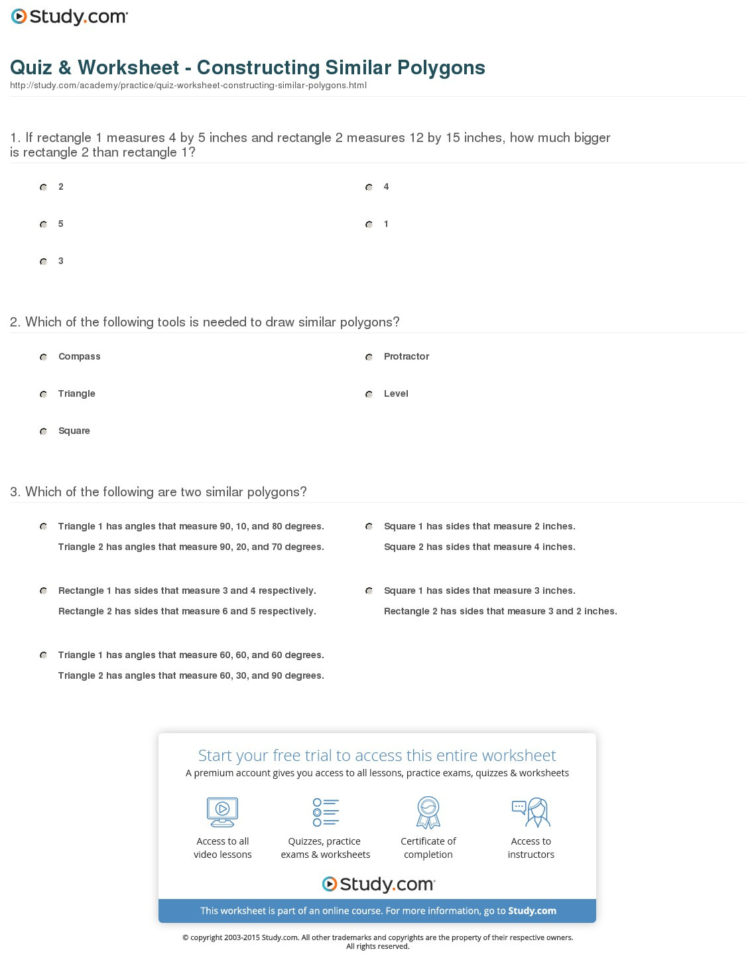 Quiz  Worksheet  Constructing Similar Polygons  Study