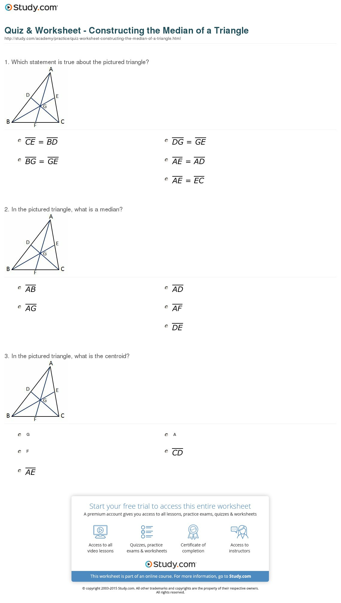 Medians And Centroids Worksheet Answers db excel com