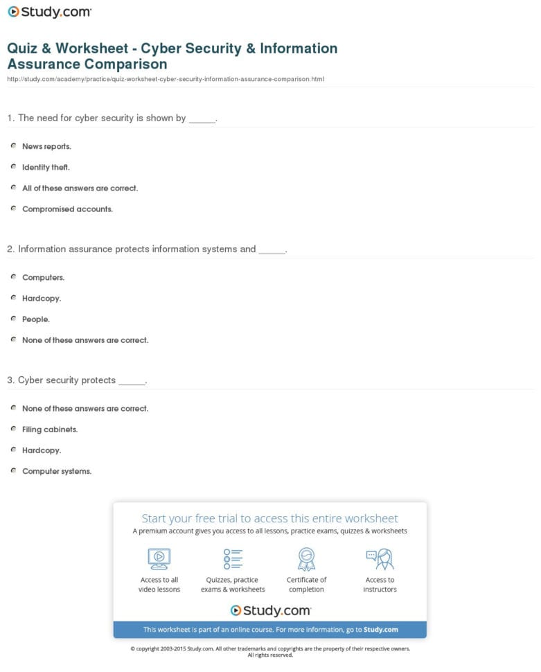 Cyber Security Worksheet — Db-excel.com