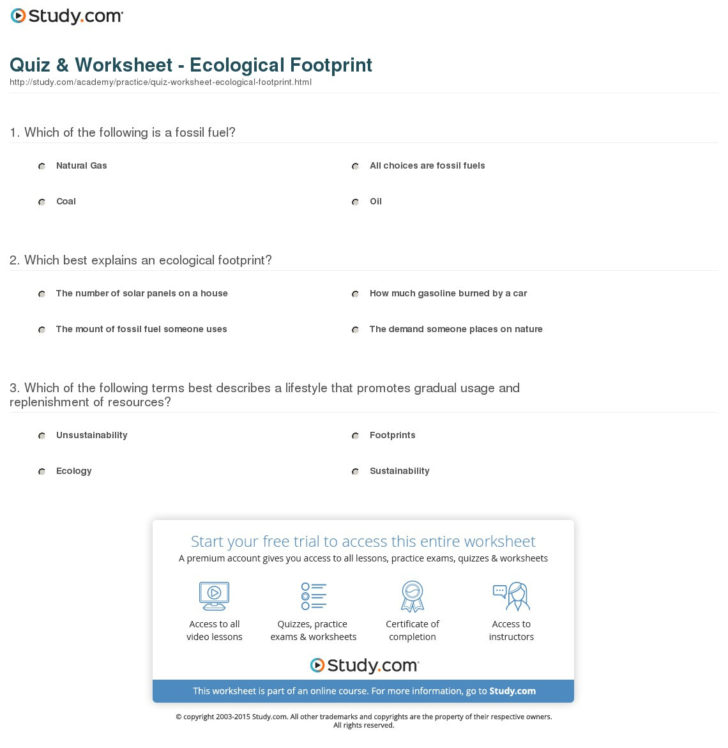 Ecological Footprint Worksheet — db-excel.com
