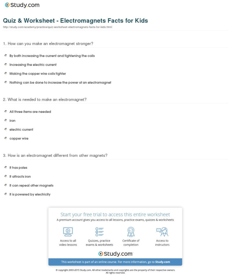 Quiz  Worksheet  Electromagnets Facts For Kids  Study
