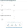 Quiz  Worksheet  Estimation With Decimals  Study