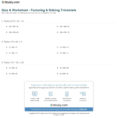Quiz  Worksheet  Factoring  Solving Trinomials  Study
