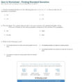 Quiz  Worksheet  Finding Standard Deviation  Study