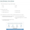 Quiz  Worksheet  Forms Of Energy  Study
