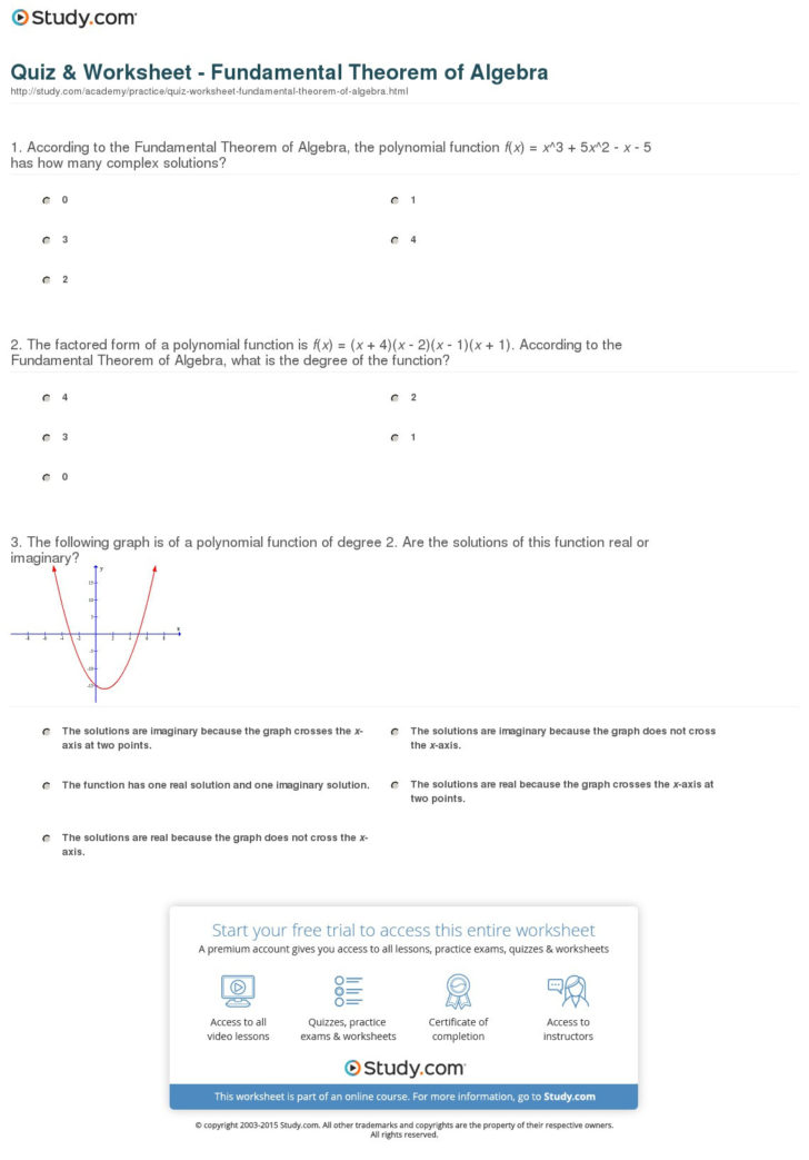 fundamental theorem of algebra worksheet answers db excelcom