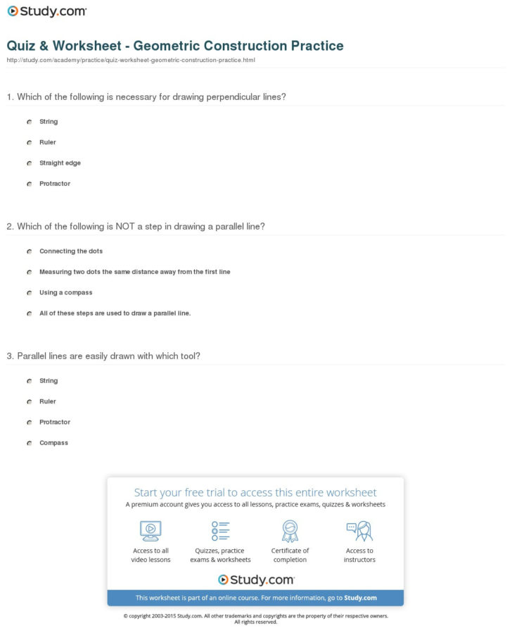 Geometry Prep Worksheets