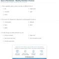 Quiz  Worksheet  Healthy Nutrition Choices  Study