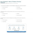 Quiz  Worksheet  History  Features Of The New Testament  Study