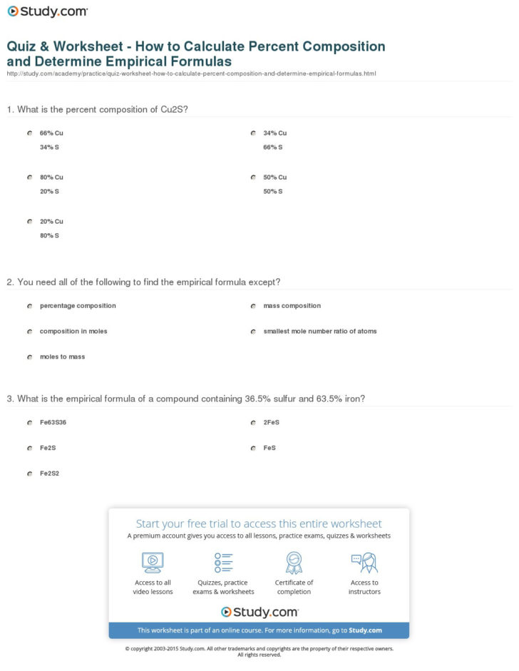Percent Composition Chemistry Worksheet — db-excel.com
