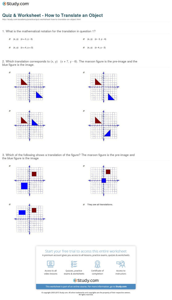 Quiz  Worksheet  How To Translate An Object  Study
