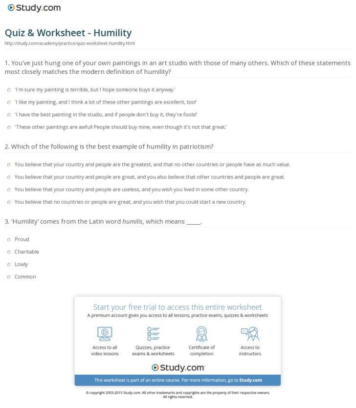 Free Printable Character Education Worksheets Middle School