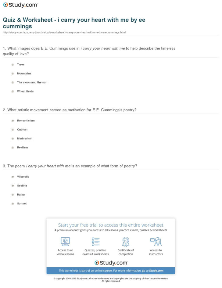 Poetry Analysis Worksheet Answers