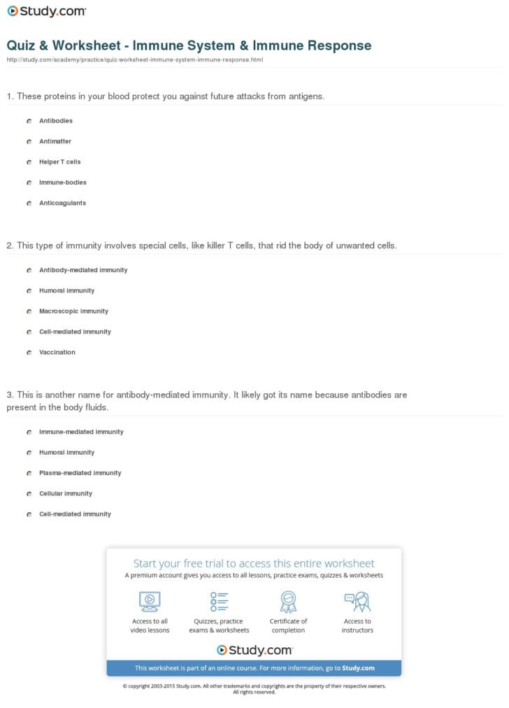 Antibody And Cellular Immunity Worksheet Answers —