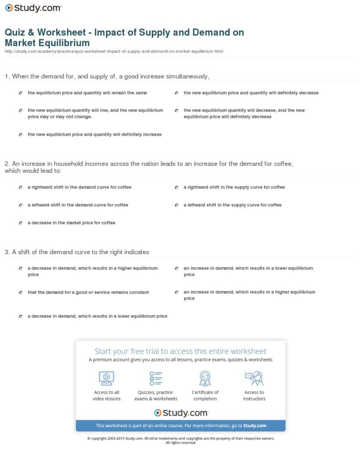 Demand Worksheet Economics Answers
