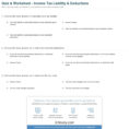 Quiz  Worksheet  Income Tax Liability  Deductions  Study